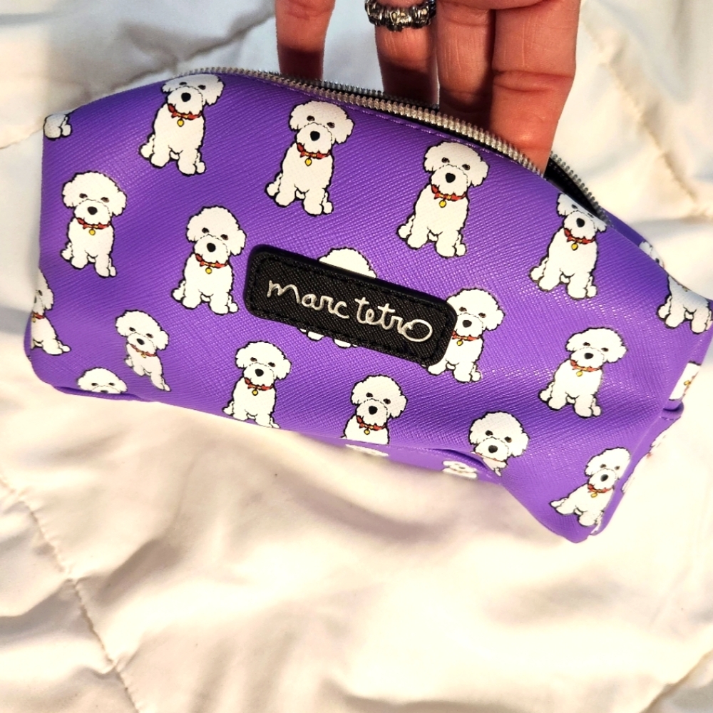 Marc Tetro Purple Dog Print Pouch